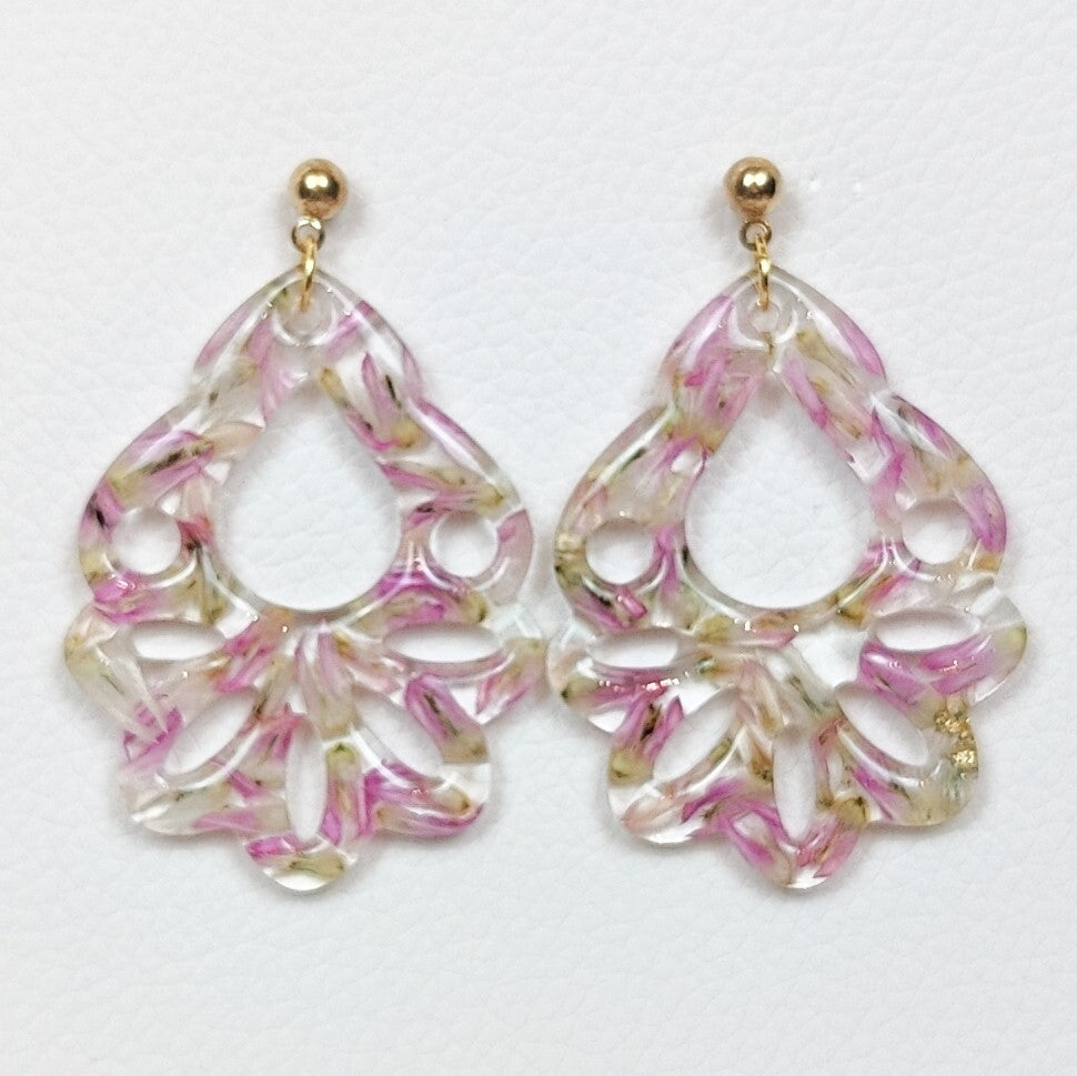 Real Flower Preservation Earring Collection in 3D resin