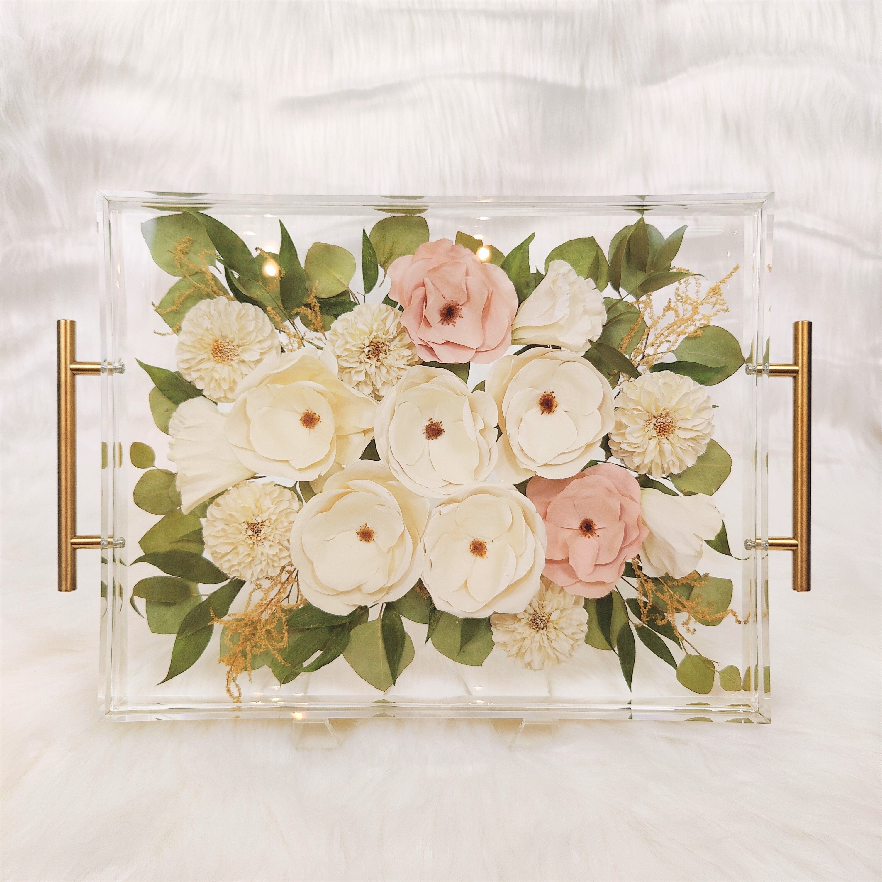Floral Tray in resin for bridal bouquet preservation