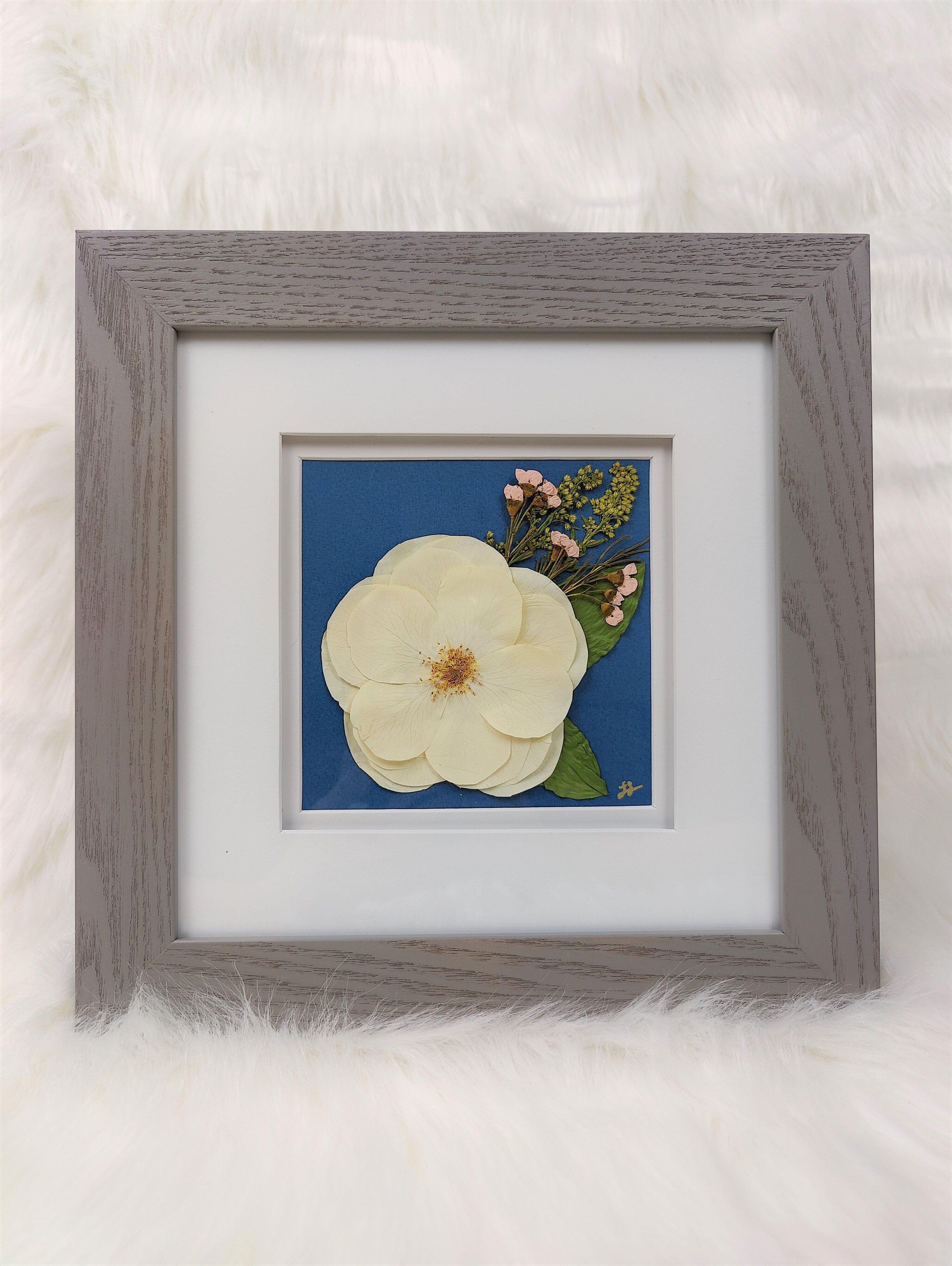 Pressed and Framed Floral Bouquet as a decorative piece