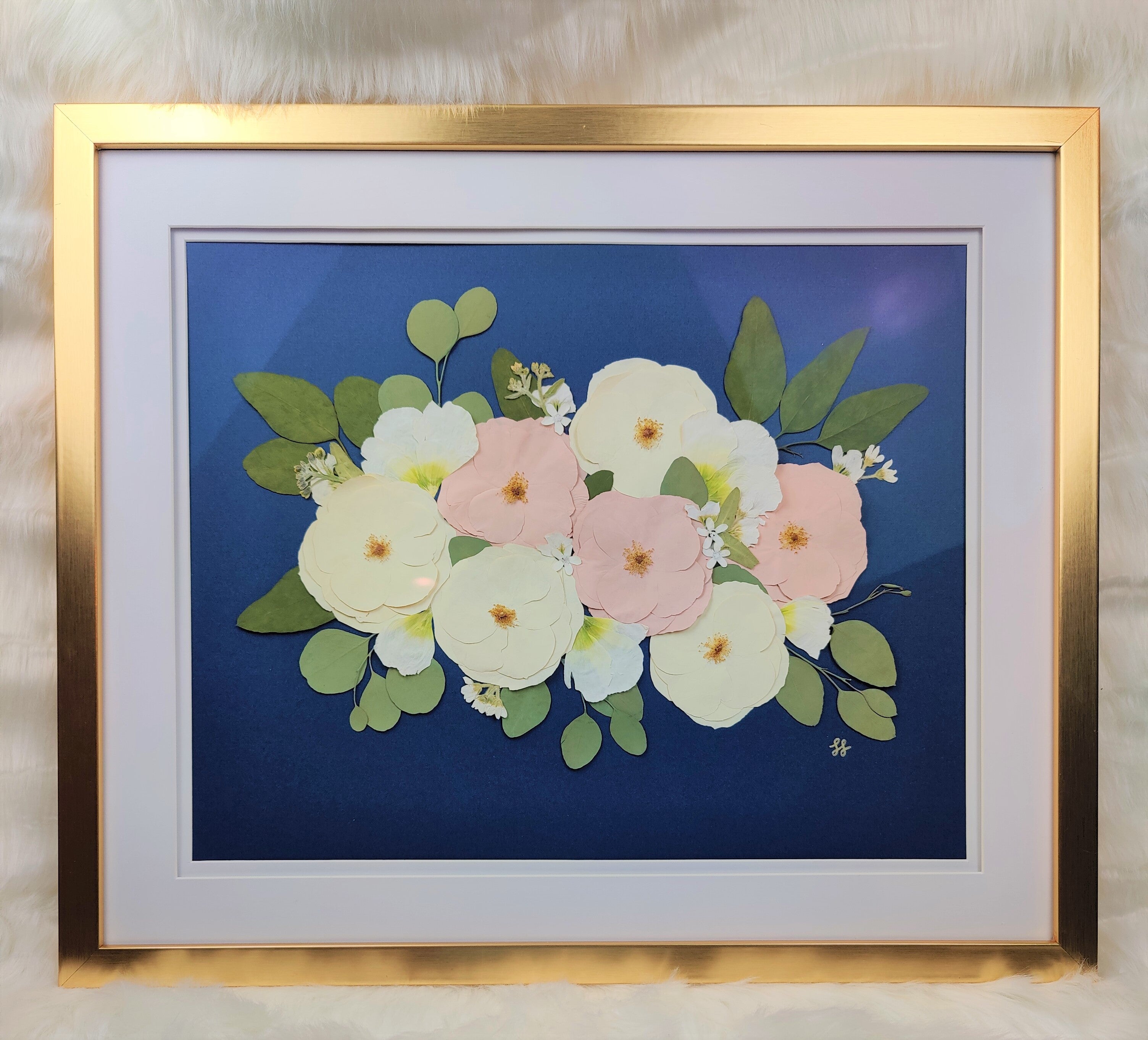 Pressed and Framed Floral Bouquet as a decorative piece