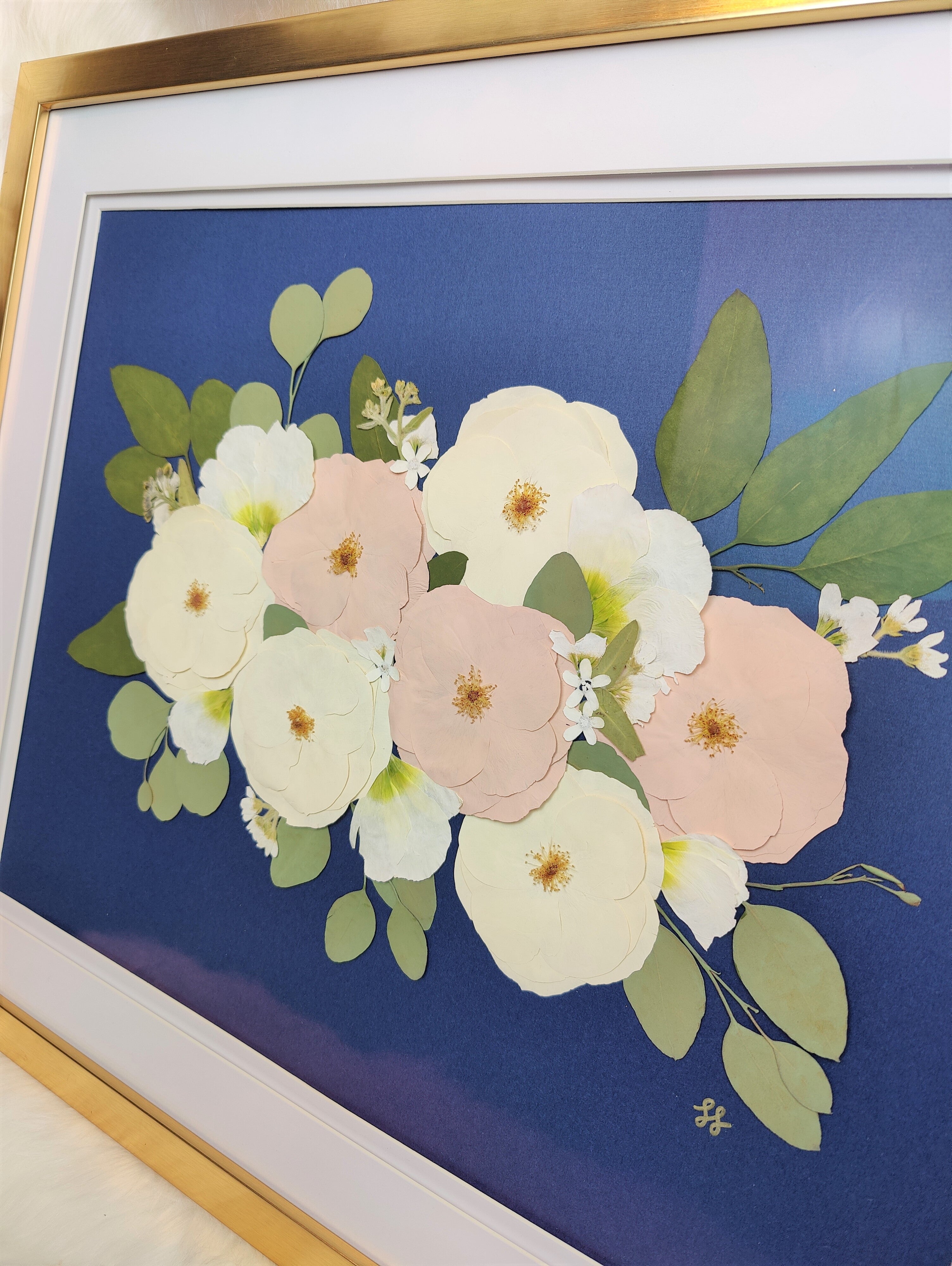 Pressed and Framed Floral Bouquet as a decorative piece