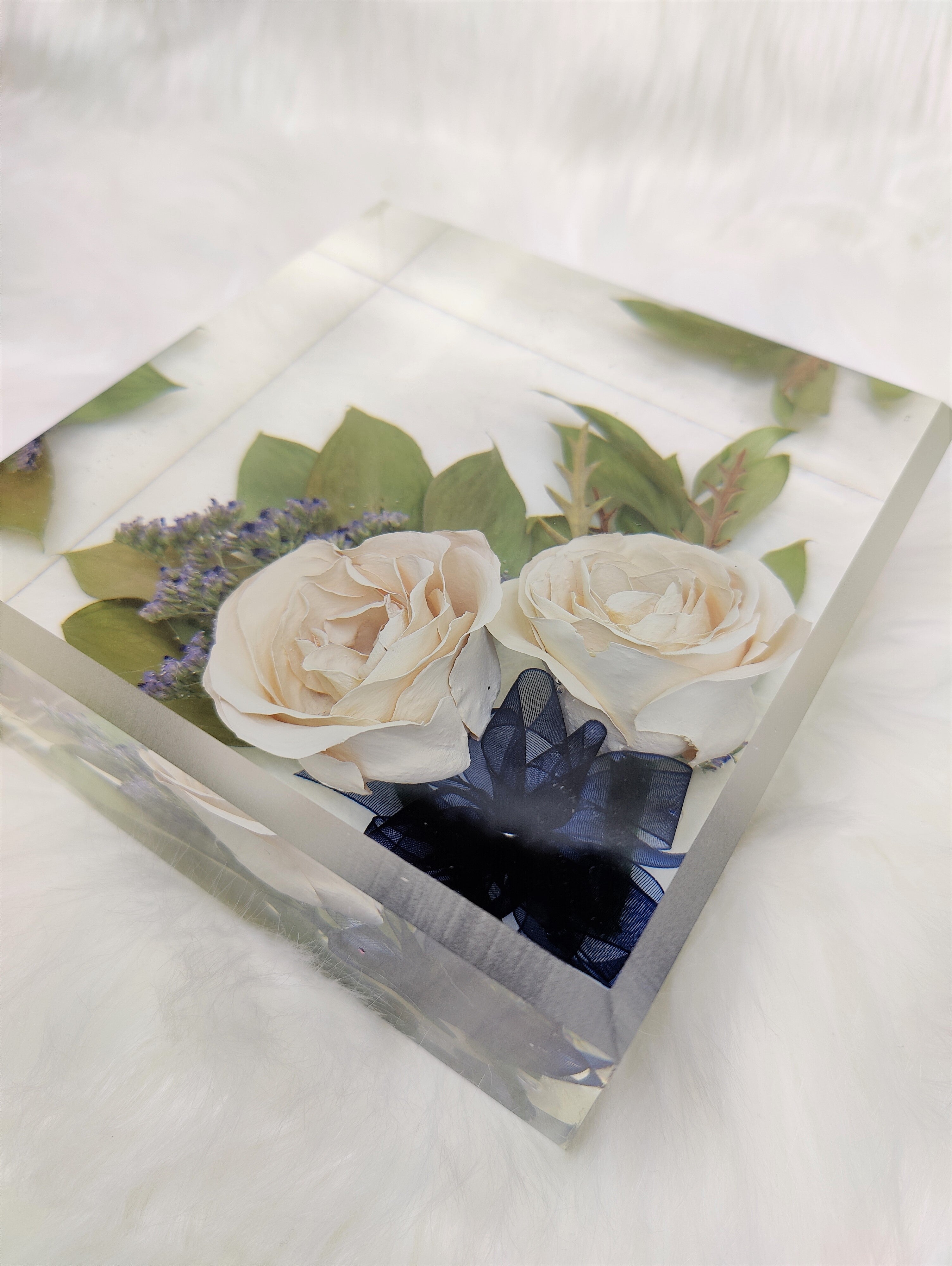 Personalized Bridal Flower Bouquet in 3D resin Blocks